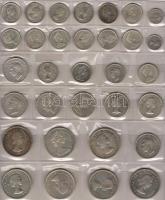 Kanada 1942-1967 ezüstpénz-tétel benne emlékveretek 1$ 7x,50c 7x, 25c 16x, 10c 2x T:1,2