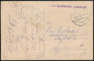 1917 Tábori posta képeslap / Field postcard "K.u.k. Spitaldampfer Széchenyi"