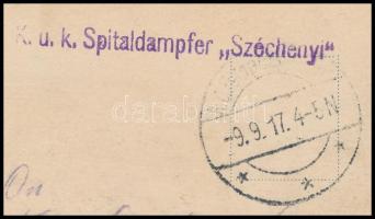 1917 Tábori posta képeslap / Field postcard "K.u.k. Spitaldampfer Széchenyi"