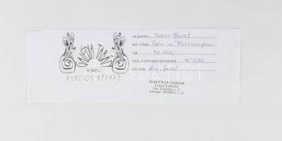 Monos József (1932-2013): Falu a Börzsönyben. Olaj, farost, jelzett. Hátoldalán Galéria Tabán címkéj...