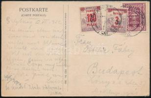 1922 Képeslap Ausztriából Budapestre portózva / Postcard from Austria to Hungary with postage due
