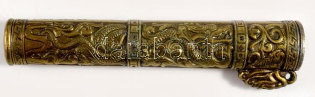 Denix távol-keleti jellegű fantázia tőr (tantó), sárkánymotívumokkal díszített fém markolattal és hü...