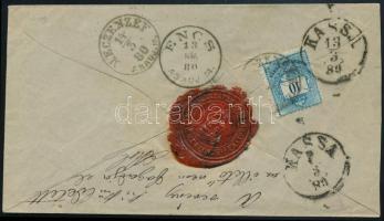 1880 5kr + 10kr ajánlott levélen, visszaküldve / on registered cover, returned "MECZENZÉF / ABA...