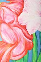 Orvos András (1939-): Kardvirágok. Olaj, vászon, jelzett. Hátoldalán Galéria Tabán címkéjén felirato...