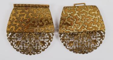 Régi filigrán réz övcsat, 11x5 cm