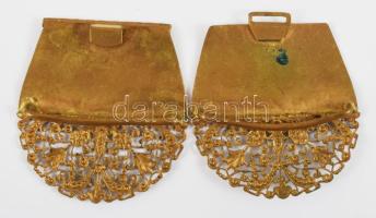 Régi filigrán réz övcsat, 11x5 cm