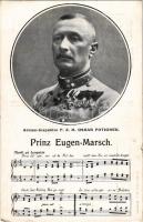 Armee-Inspektor F.Z.M. Oskar Potiorek "Prinz Eugen Marsch" Musikpostkarte No. 19. Musikverlag Em. Gerő / Austro-Hungarian K.u.K. military, sheet music (kis szakadás / small tear)
