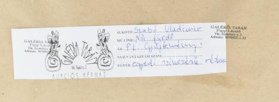 Szabó Vladimir (1905-1991): Fürdőző aktok. Színezett rézkarc, papír, utólagos (?) jelzéssel, üvegeze...