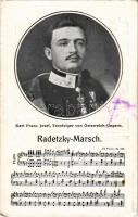 Karl Franz Josef, Tronfolger von Österreich-Ungarn "Radetzky-Marsch" Musikpostkarte No. 26. Musikverlag Em. Gerő / IV. Károly és Radetzky induló / Charles I of Austria with sheet music (EK)