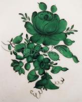 Augarten Wien zöldvirágos bonbonier, jelzett, hibátlan, d: 9,5 cm