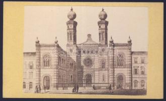 cca 1880 Budapest Dohány utcai zsinagóga metszet / Budapest synagogue engraving 10x6 cm