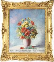 Harth F. jelzéssel: Csendélet, 1932. Olaj, vászon. Dekoratív fakeretben. 60x50 cm