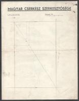 1940 Cserkész propaganda és szervező út Erdélyben, kézi tus rajzolású útvonal a Magyar Cserkész Szer...