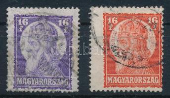 1928 Szent István (II.) 16f alul papírránccal + 16f erősen elfogazva