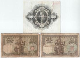 Szerbia 1941. Német megszállás 50D (2x) gyenge tartásban + Svédország 1962. 100K gyenge tartásban T:...