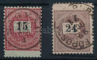 1889 15kr és 24kr elfogazva / shifted perforation