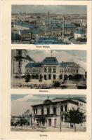 Eger, látkép, városháza, színház. Répás Béla kiadása (tűnyomok / pin marks)