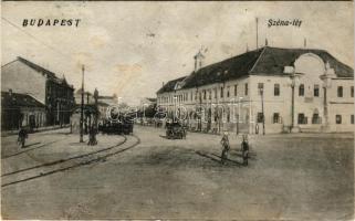 Budapest II. Széna tér, Régi Szent János kórház, villamos (r)