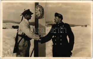 1939 Uzsok, Uzok, Uzhok; Magyar-Lengyel baráti találkozás a visszafoglalt ezeréves határon, bevonulá...