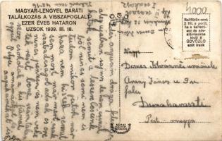 1939 Uzsok, Uzok, Uzhok; Magyar-Lengyel baráti találkozás a visszafoglalt ezeréves határon, bevonulá...