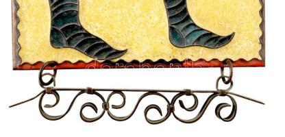 Vándorlegény - zománcozott falidísz, 29x14 cm