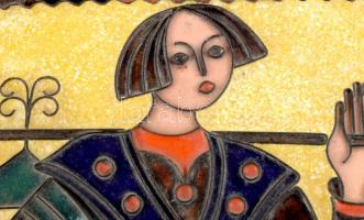 Vándorlegény - zománcozott falidísz, 29x14 cm