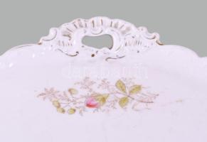 cca 1900 Nagyméretű szervírozótálca. Jelzés nélkül, kopással, d: 38 cm