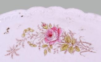 cca 1900 Nagyméretű szervírozótálca. Jelzés nélkül, kopással, d: 38 cm