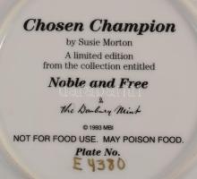 1993 Lómintás limitált számú fali dísztányér, jelzett, hibátlan, d: 20,5 cm