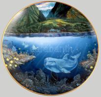 1993 Tengermintás limitált számú fali dísztányér, jelzett, hibátlan, d: 20,5 cm