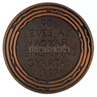 1997. "90 éves a magyar kenőanyag gyártás / MOL" kétoldalas bronz emlékérem (78mm) T:AU