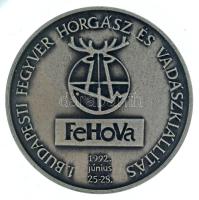1992. "VEFAG Tatabánya / FEHOVA kiállítás" ezüstpatinázott emlékérem műanyag dísztokban (40mm) T:2