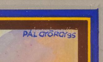 1935 Pál György (1906-1986): Kis Ujság nagy képes naptára 1936, plakátterv, tempera, papír, jelzett,...