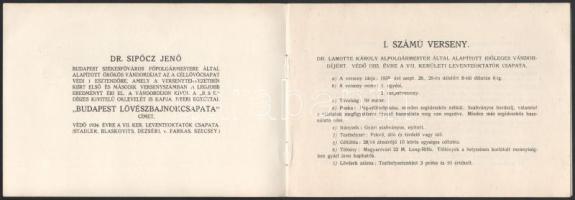 1935 A "Budapest" Sportegyesület meghívója a "Vitéz Nagybányai Horthy Miklós" lő...