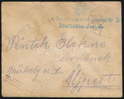 1918 Tábori posta levél "K.u.k. Res. Feldkanonenregiment Nr. 55." + "TP 649 c"