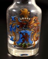 J. &amp; L. Lobmeyr címermintás snapszos készlet. Kínálóüveg 5 darab pohárral. cca 1960, Bécs, z...