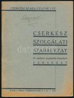 1936 Cserkész Szolgálati Szabályzat Tervezet, a Magyar Cserkészszövetség füzete, jó állapotban, 88p