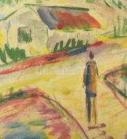 Márffy Ödön jelzéssel: Színes kép. Olaj, karton, üvegezett fakeretben, 50x70 cm