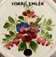 Tokaji emlék - fajansz hordó asztaldísz, pattogzással, 13x13 cm