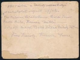 1901 Székelyudvarhely, szakiskolát végzett fiatalok csoportképe, keményhátú fotó, a hátoldalon felir...