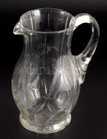 Szecessziós üveg vizeskancsó, hibátlan, m: 21,5 cm