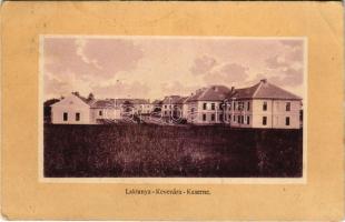 1914 Kevevára, Temeskubin, Kovin; Laktanya. Julius D. kiadása / Kaserne / K.u.K. military barracks (fa)