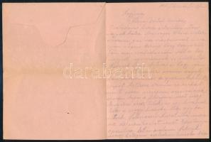 1916 Kihajtható tábori postai lap katonai pecsétekkel, amelyben egy harcoló népfelkelő kér anyagi se...