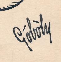 Göböly Sándor (1923-?) : Ez az a szúnyog (karikatúra). Tus, fedőfehér, papír. Jelezve jobbra lent. H...