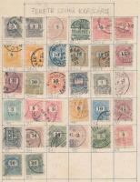 32 db Krajcáros + 42 db Turul bélyeg házi készítésű albumlap mindkét oldalán