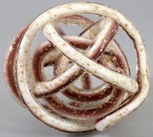 Murano studióüveg asztaldísz. Aranylemez beolvasztással díszített, anyagában színezett kézzel formáz...