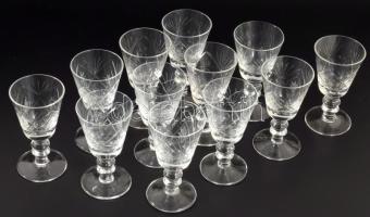 12 darabos talpas röviditalos pohár szett, hibátlan, m: 10,5 cm