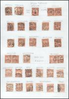 Turul 30f 32 db bélyeg jól olvasható, főleg erdélyi bélyegzésekkel, lapon feldolgozva