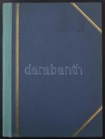 12 lapos, nagyalakú berakó, 5 oldalán néhány bélyeggel, kék borítóval