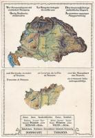 Az ezeréves egységes Magyarország és a trianoni béke szörnyszülöttje: Trianon előtt és után. Kiadja az Urmánczy Akció. M. kir. Állami Térképészet M. 270/927. / Hungarian irredenta propaganda, map of Hungary before and after the Treaty of Trianon, folding card - 2-részes képeslap, két részre szakadva / 2-tiled postcard, split into two parts